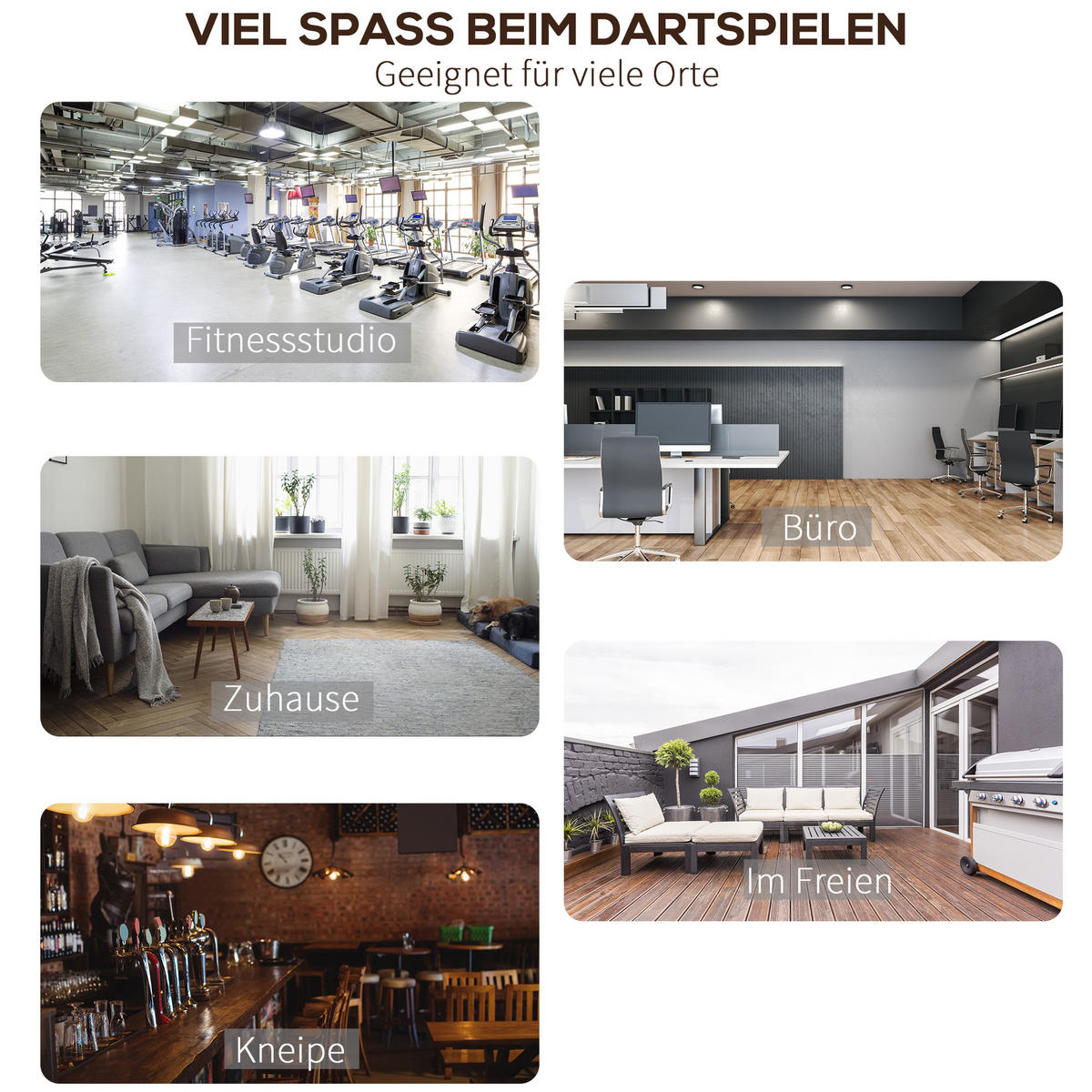 DARTMATTE - Schwarz, Kunststoff (61/300cm) - HOMCOM