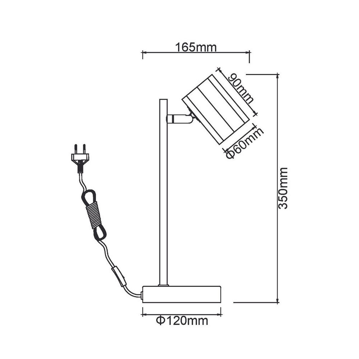 TISCHLEUCHTE grau Flexibel verstellbar - Grau, Metall (16.5/12/35cm) - Globo Lighting