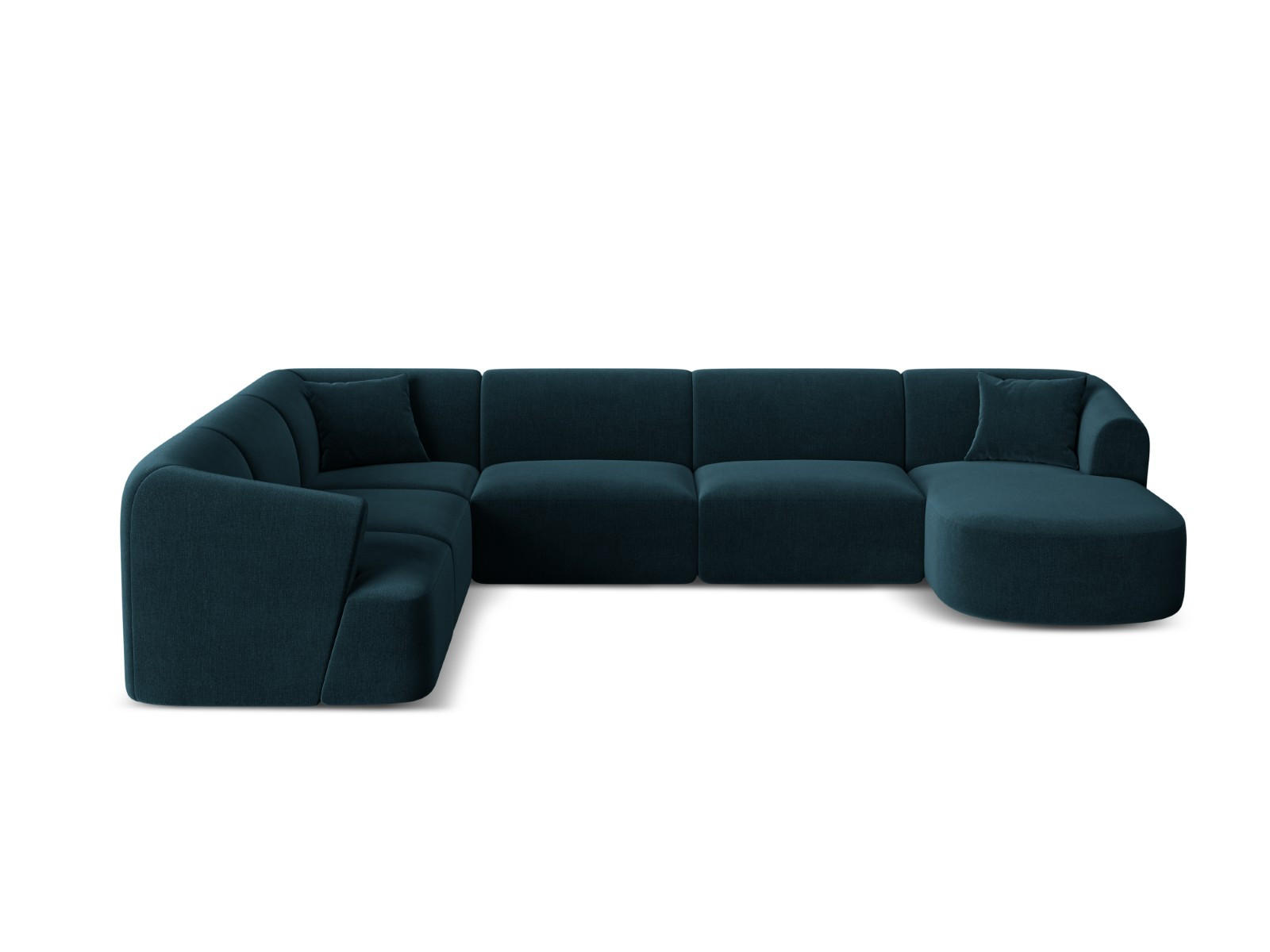 Cosmopolitan Design Modulares-Panoramasofa Petrol 255x70x330 cm