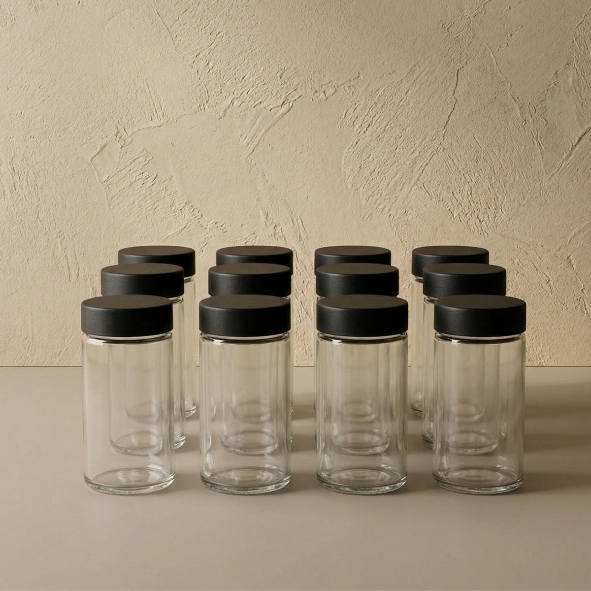 GEWÜRZGLÄSER-SET Vitre 12er-Set - Transparent, Glas (4.5/9/4.5cm) - AROMELIO