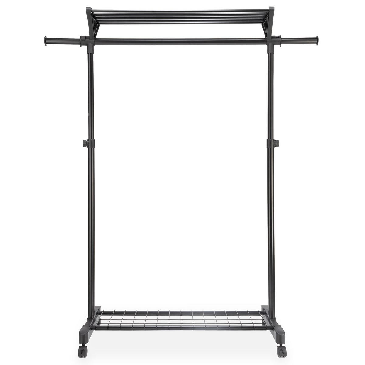 GARDEROBENWAGEN VIDA schwarz - Schwarz, Metall (136/172/43cm) - IDIMEX