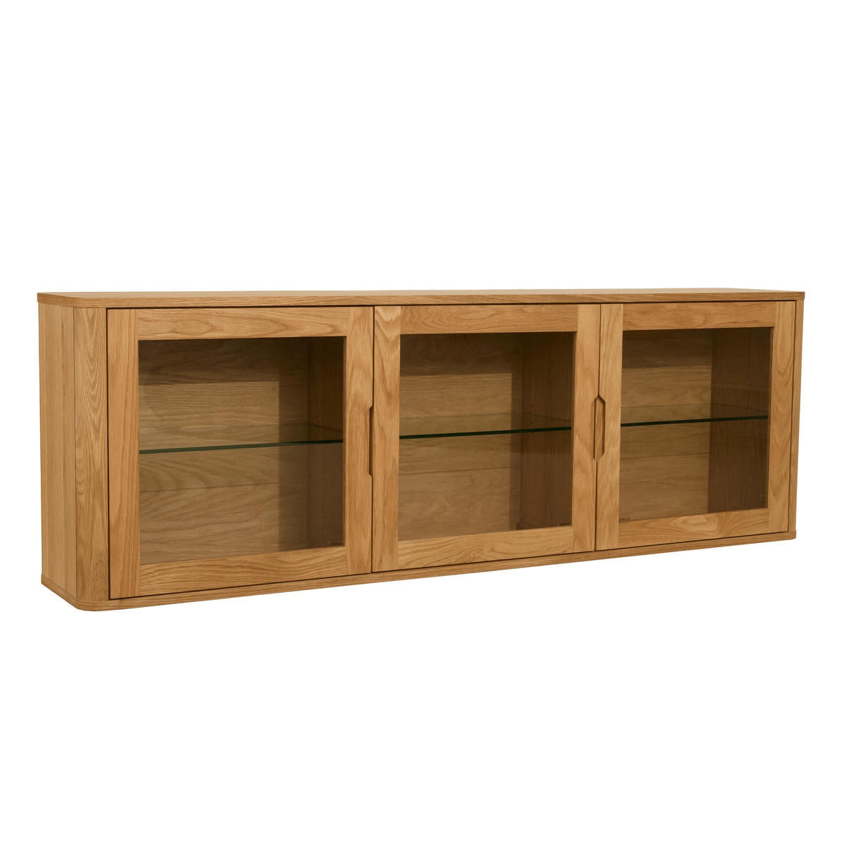 VITRINE Eiche massiv - Eichefarben/Braun, Holz/Holzwerkstoff (180/60/34cm) - Furnhouse