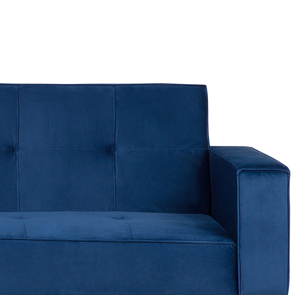 3-SITZER-SCHLAFSOFA Samtstoff Marineblau Visnes - Hellblau, Textil (218/80/81cm) - Beliani