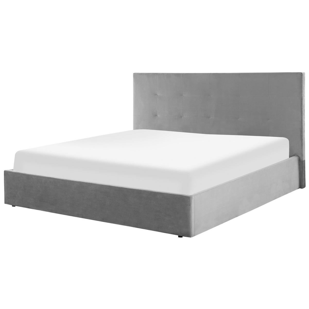 POLSTERBETT 180/200cm Hellgrau Lorient - Hellgrau, Textil (180/200cm) - Beliani