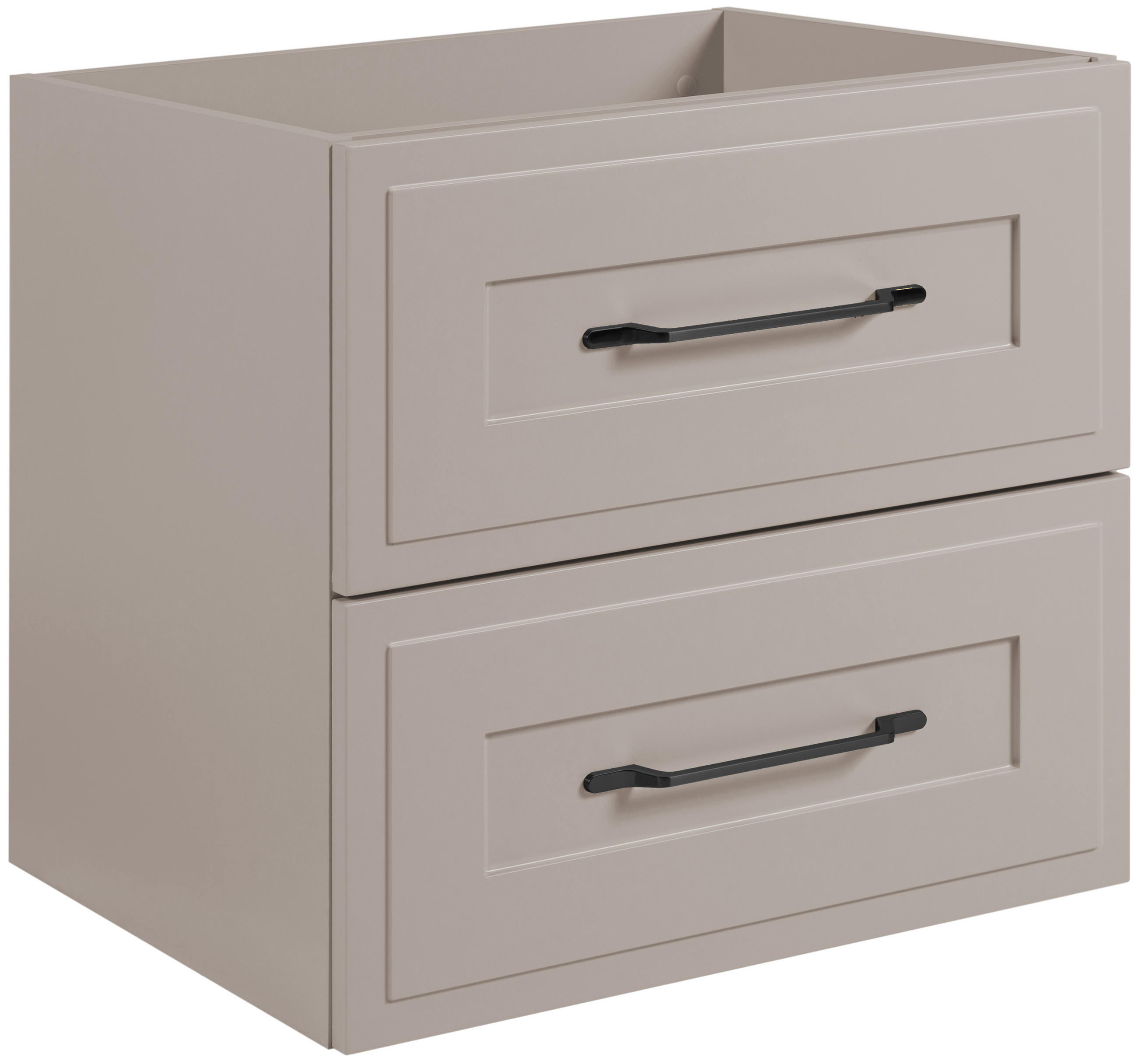 WASCHBECKENUNTERSCHRANK im klassischen Stil, Kaschmir, 60 x 57 x 46 cm - Beige/Schwarz, Holzwerkstoff (60/57/46cm) - 3XE LIVING
