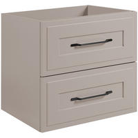 WASCHBECKENUNTERSCHRANK im klassischen Stil, Kaschmir, 60 x 57 x 46 cm - Beige/Schwarz, Holzwerkstoff (60/57/46cm) - 3XE LIVING