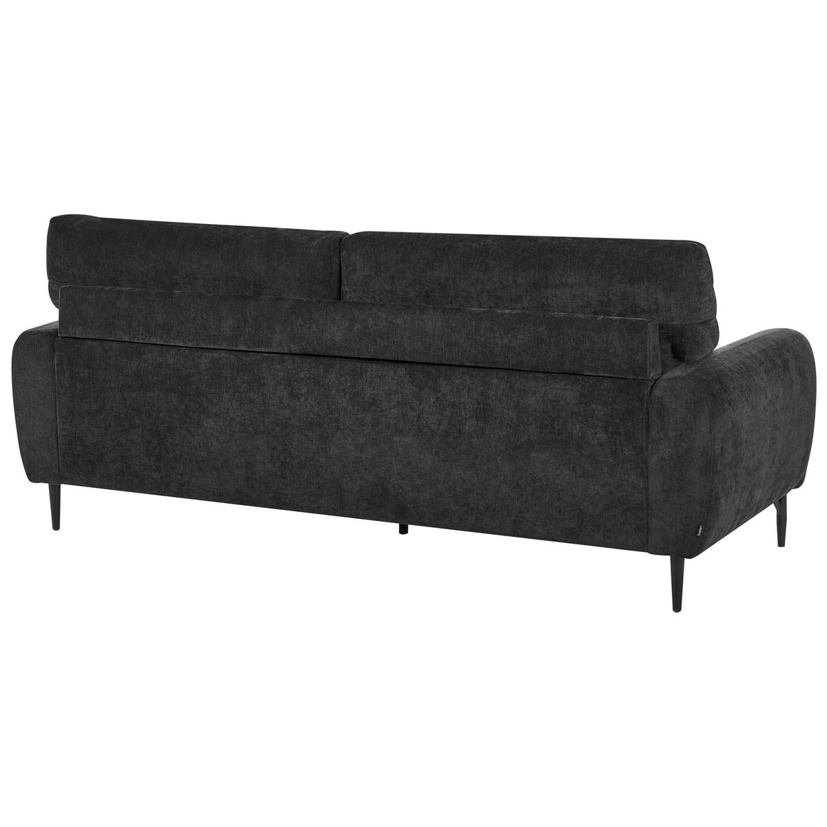 3-SITZER-SOFA Chenillegewebe Schwarz Skaro - Schwarz, Textil (214/87/89cm) - Beliani