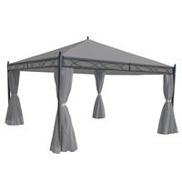PERGOLA Cadiz 290x400x400cm Hellgrau Seitenwand - Hellgrau, Metall (400/290/400cm) - BERLINLODGE