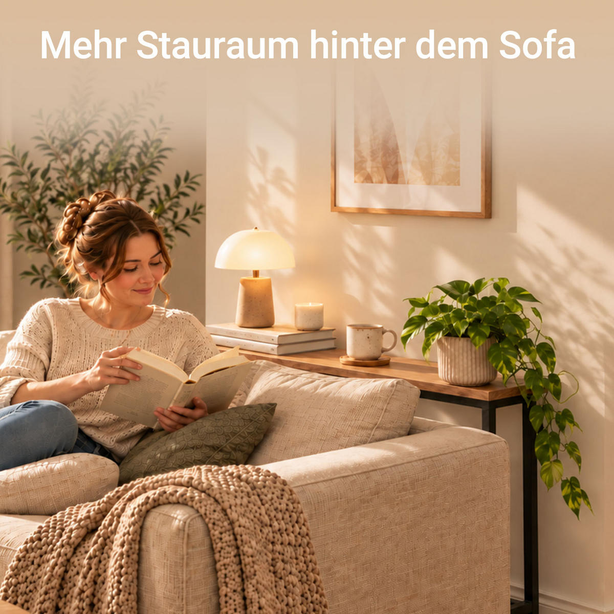 KONSOLENTISCH Schmal, Vintage Metall Flurtisch, 120x65x20cm, für Flur und hinter dem Sofa - Braun, Holzwerkstoff/Metall (20/120/65cm) - SoBuy