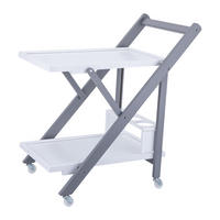 SERVIERWAGEN - Grau, Holz (39.5/70/44cm) - Relaxdays