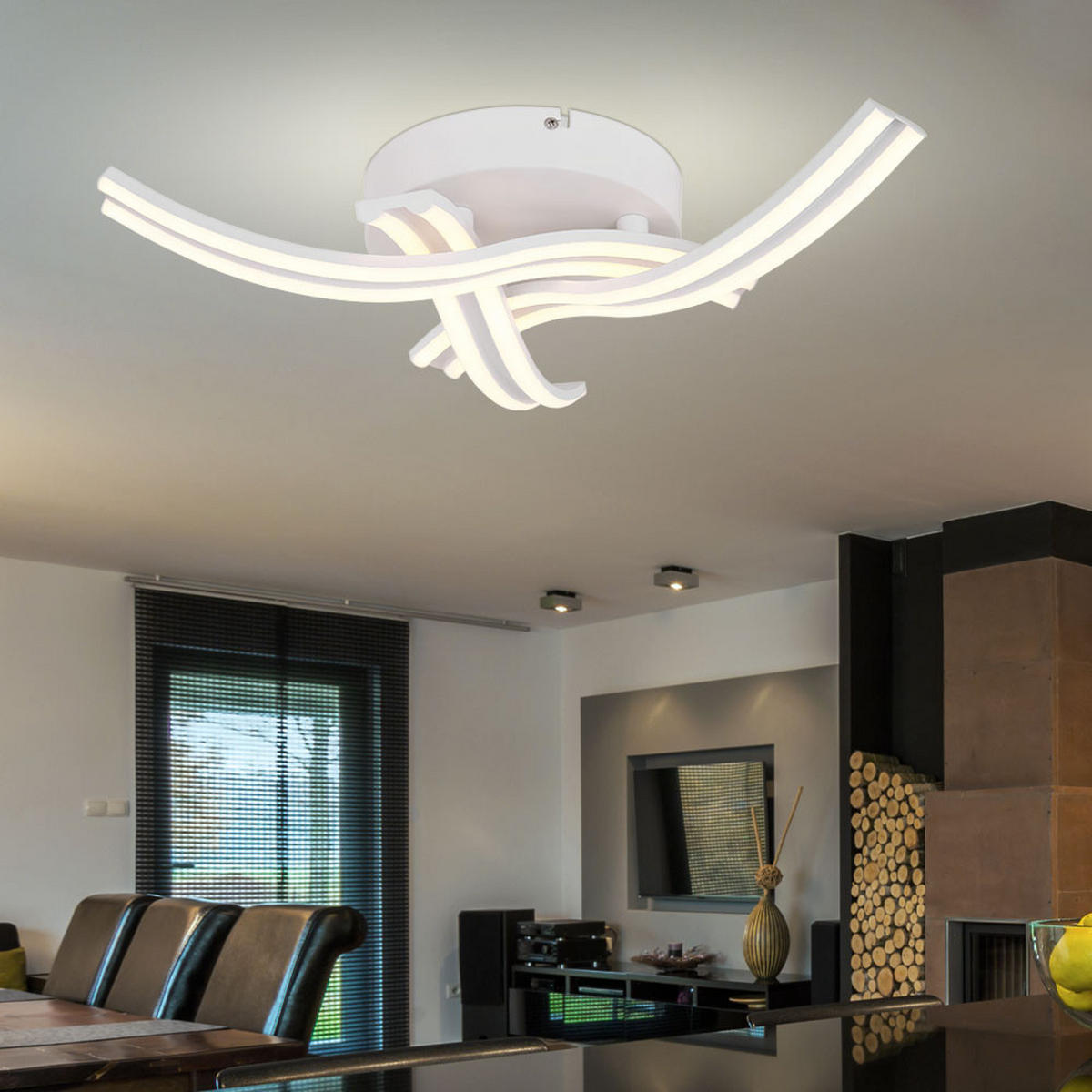 LED DECKENLEUCHTE Metall Weiß - Weiß, Metall (54/54/10cm) - Globo Lighting