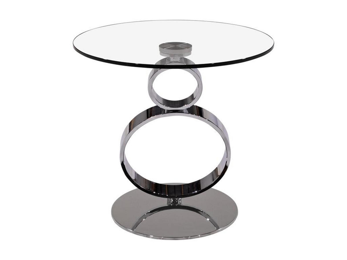 BEISTELLTISCH - Sicherheitsglas & Stahl - JOLINE - Transparent, Glas (55/55/58cm) - Vente-Unique