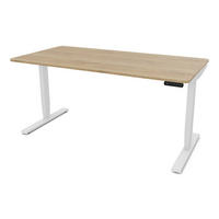 SCHREIBTISCH Elektrisch höhenverstellbarer Schreibtisch Y-Line Curved Eiche Natura Signalweiß 180/80/62-127cm - Weiß/Eiche Artisan, Holzwerkstoff/Metall (80/180/127cm) - ASSMANN