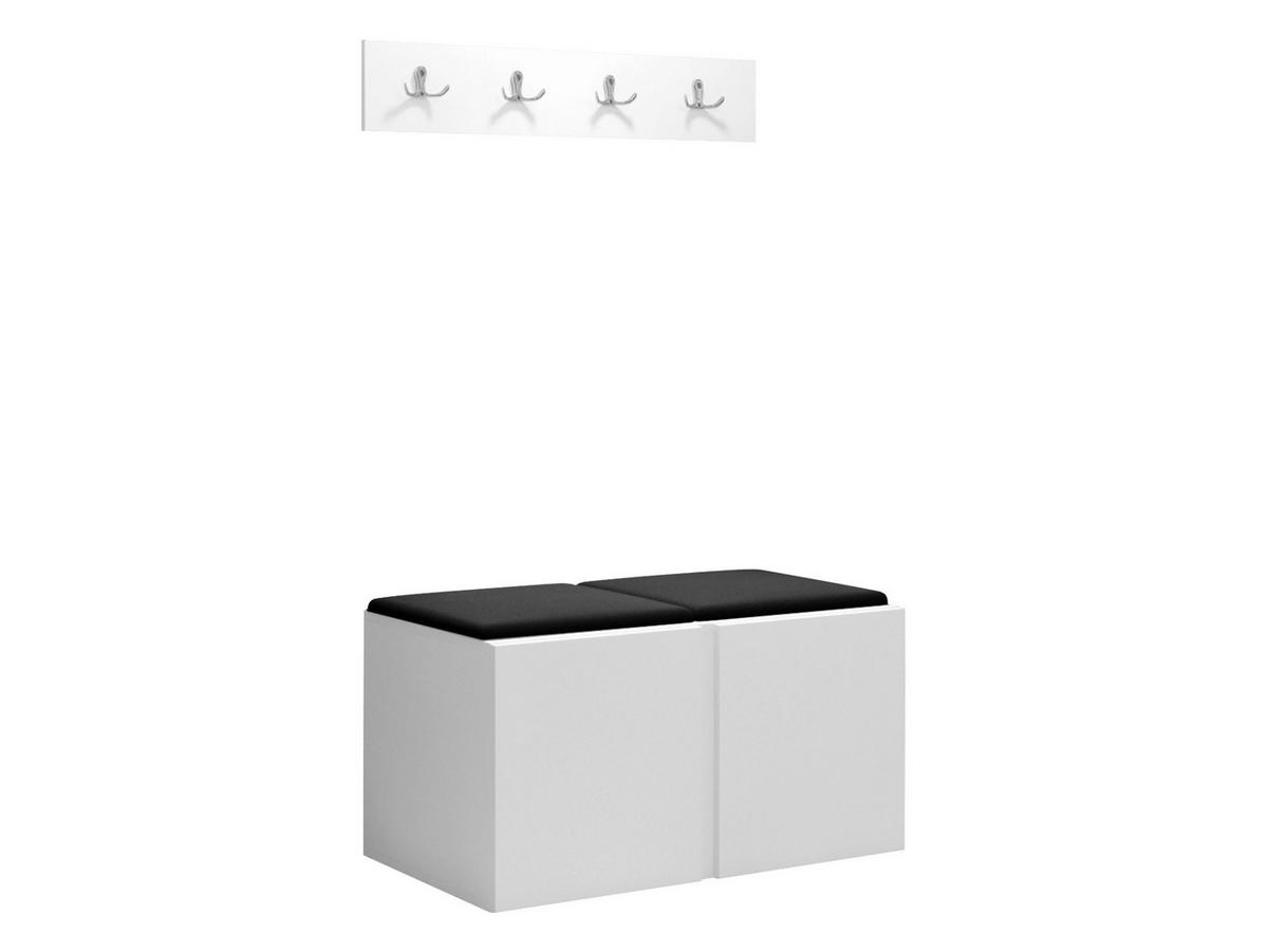 GARDEROBEN-SET Orion VI - Anthrazit/Weiß, Holzwerkstoff/Kunststoff (84/42/46cm) - MIRJAN24