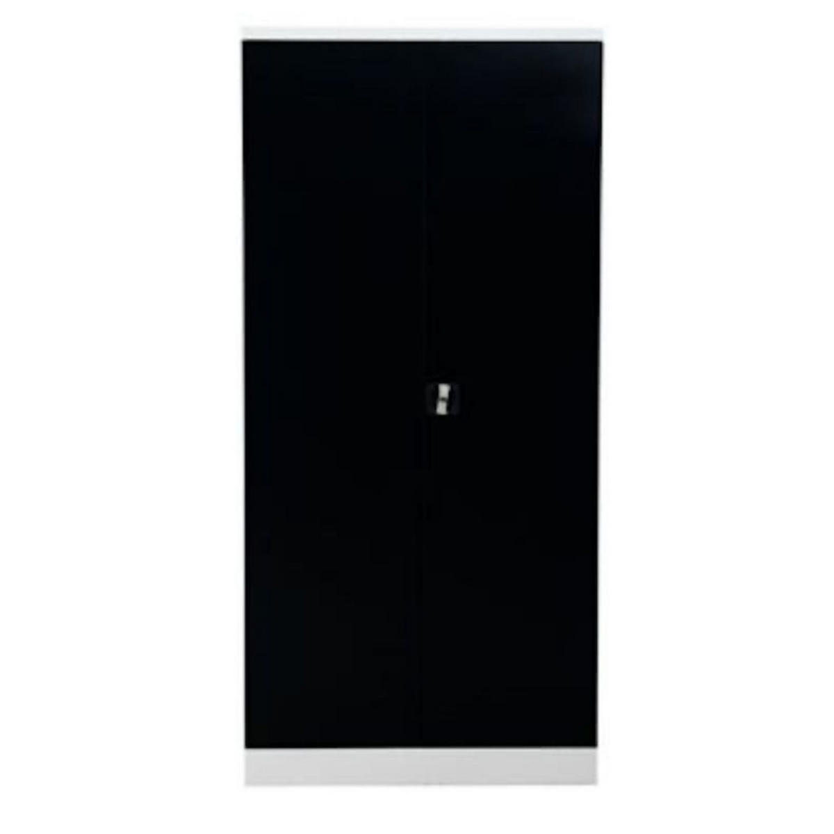 STAHLSCHRANK Bee mit 9 lackierten Fachböden 195x92x50 cm Korpusfarbe Verkehrsweiß Frontfarbe Anthrazit - Anthrazit, Metall (92/195/50cm)