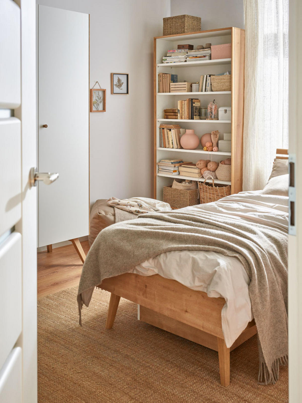 BETT NATURE - Eichefarben, Holzwerkstoff (213/95/95cm) - Vox Möbel