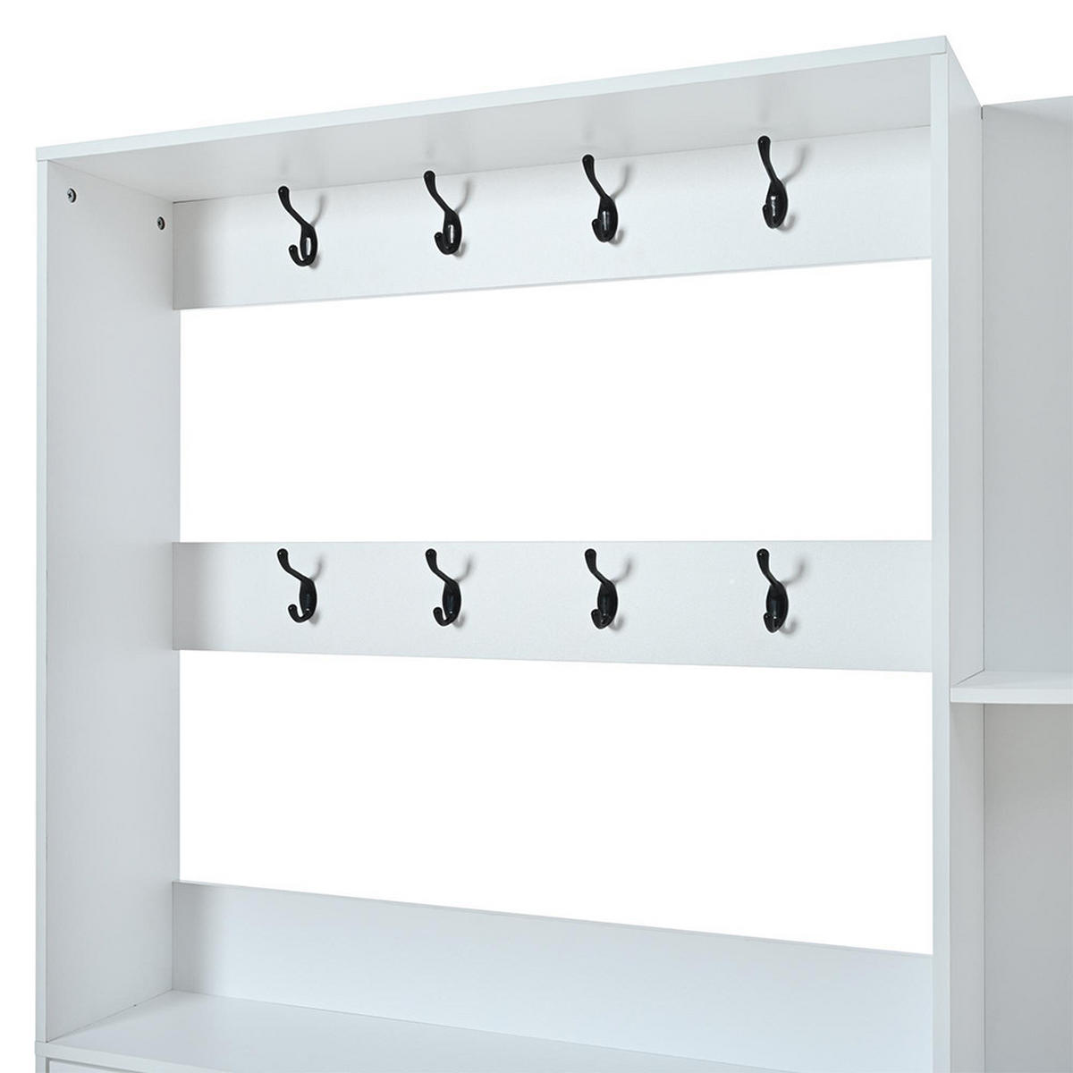 GARDEROBE in 120 x 24 x 200 cm,3-in-1 multifunktionaler Schuhschrank,Weiß - Weiß, Holzwerkstoff (24/200/120cm) - KOMHTOM