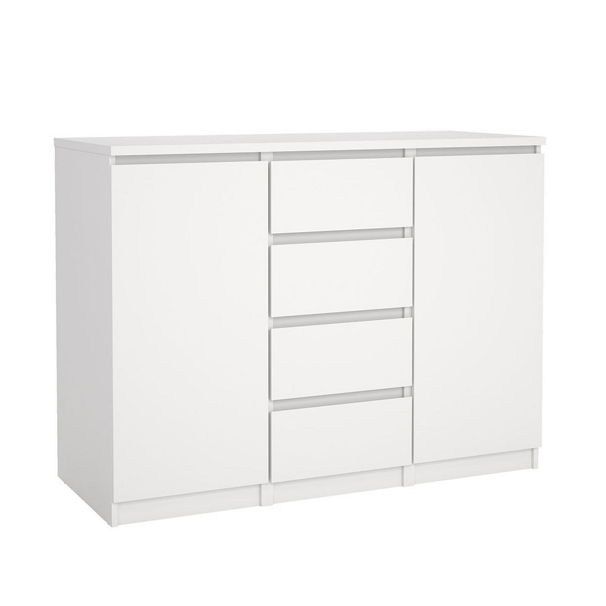 SIDEBOARD, Naia, Weiß, Holzwerkstoff, 121 x 50 x 91 cm - Weiß, Holzwerkstoff (121/91/50cm) - ebuy24