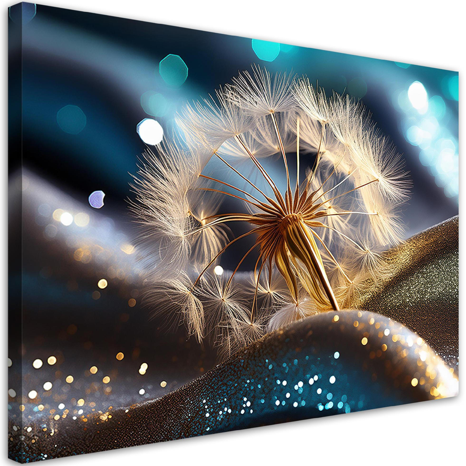 WANDBILD blowfish abstraktion pflanzen - Blau, Textil (60/40cm) - Feeby