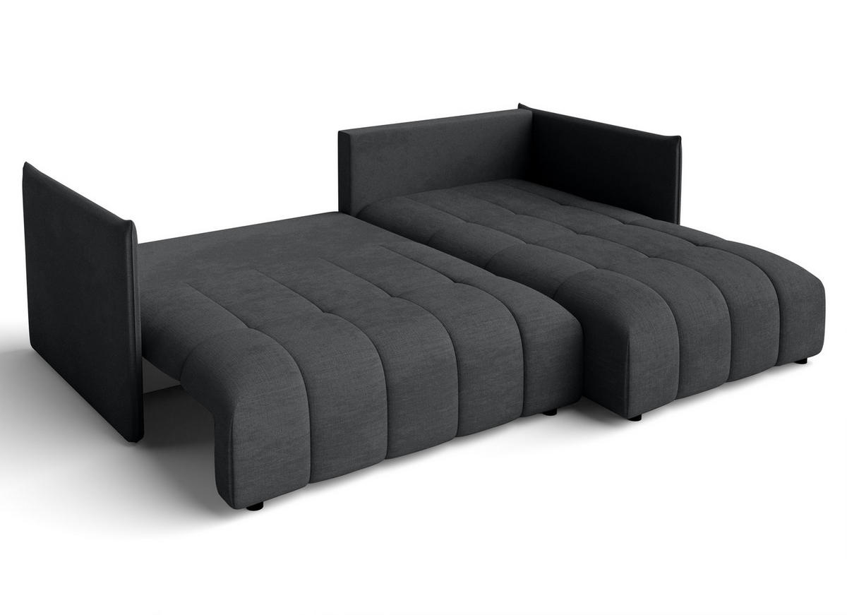 ECKSOFA L Form Cosmova Grau 245/182/83 cm mit Schlaffunktion - Schwarz/Grau, Kunststoff/Textil (245/182cm) - AX Living