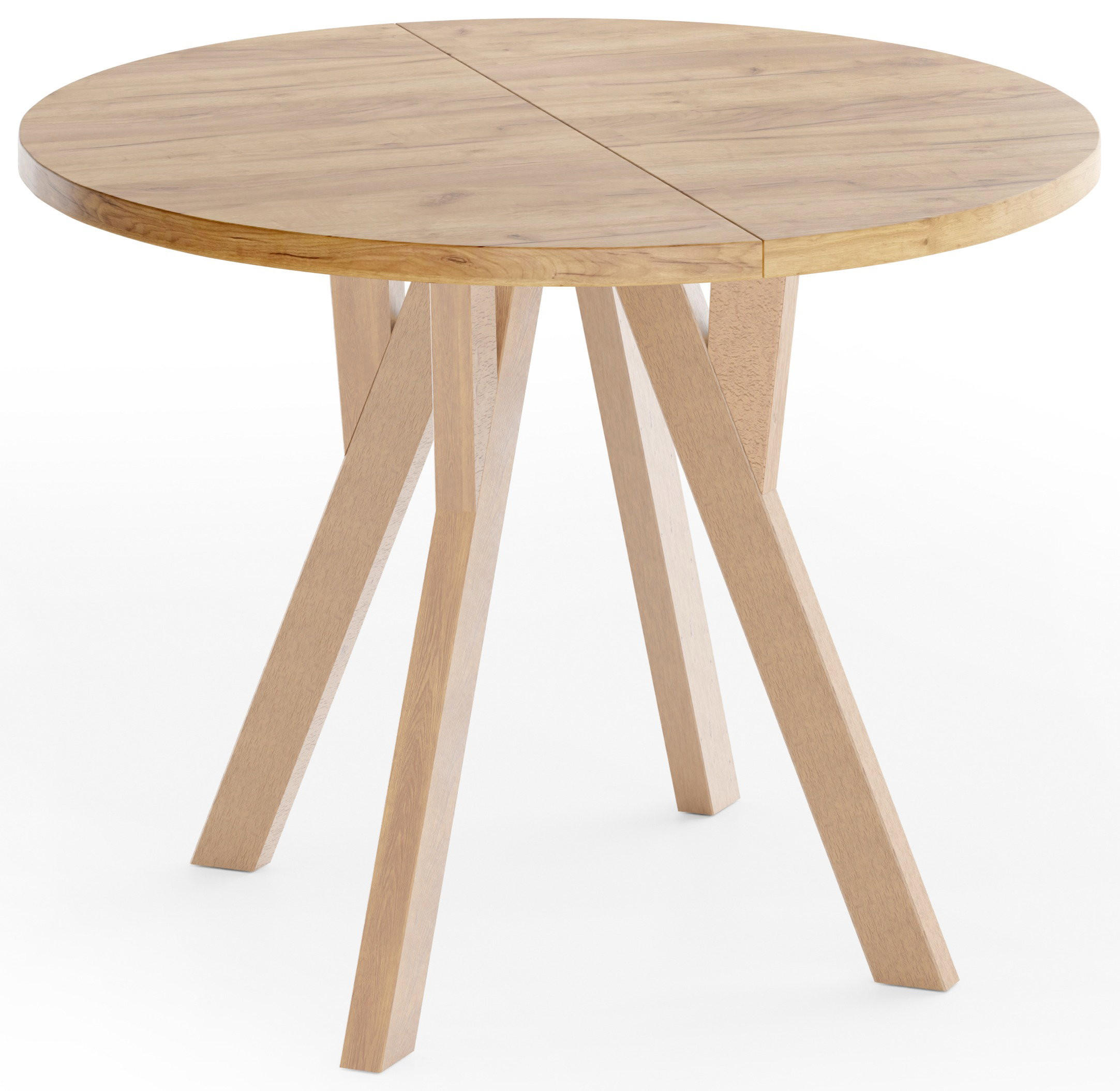 ESSTISCH Avero runder ausziehbarer, Eiche Craft braun 100-200/100/77 cm - dub Wotan/hnědá, dřevo/kompozitní dřevo (100/200/76.5cm) - WFL GROUP