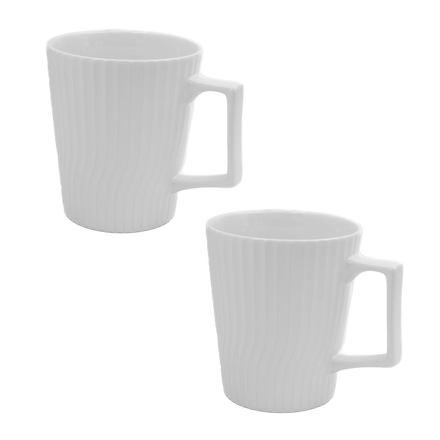 KAFFEETASSE 400 ml (2-tlg.) - Weiß, Keramik (9.4/10.5/12.5cm) - Intirilife