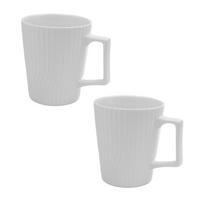 KAFFEETASSE 400 ml (2-tlg.) - Weiß, Keramik (9.4/10.5/12.5cm) - Intirilife