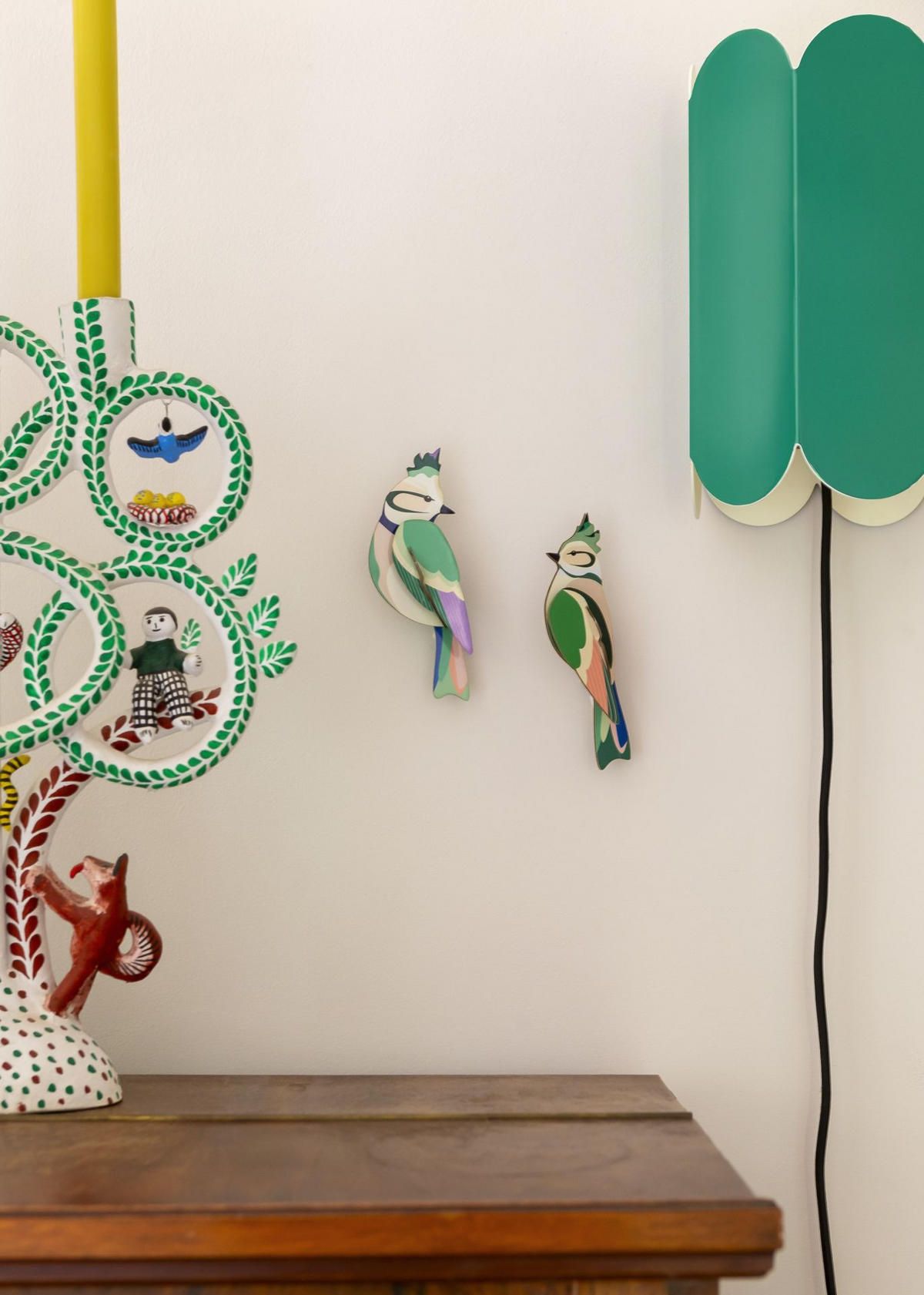 WANDSKULPTUR Bunt 4,5/14 cm - Multicolor, Wellpappe (4.5/14/5cm) - Studio Roof