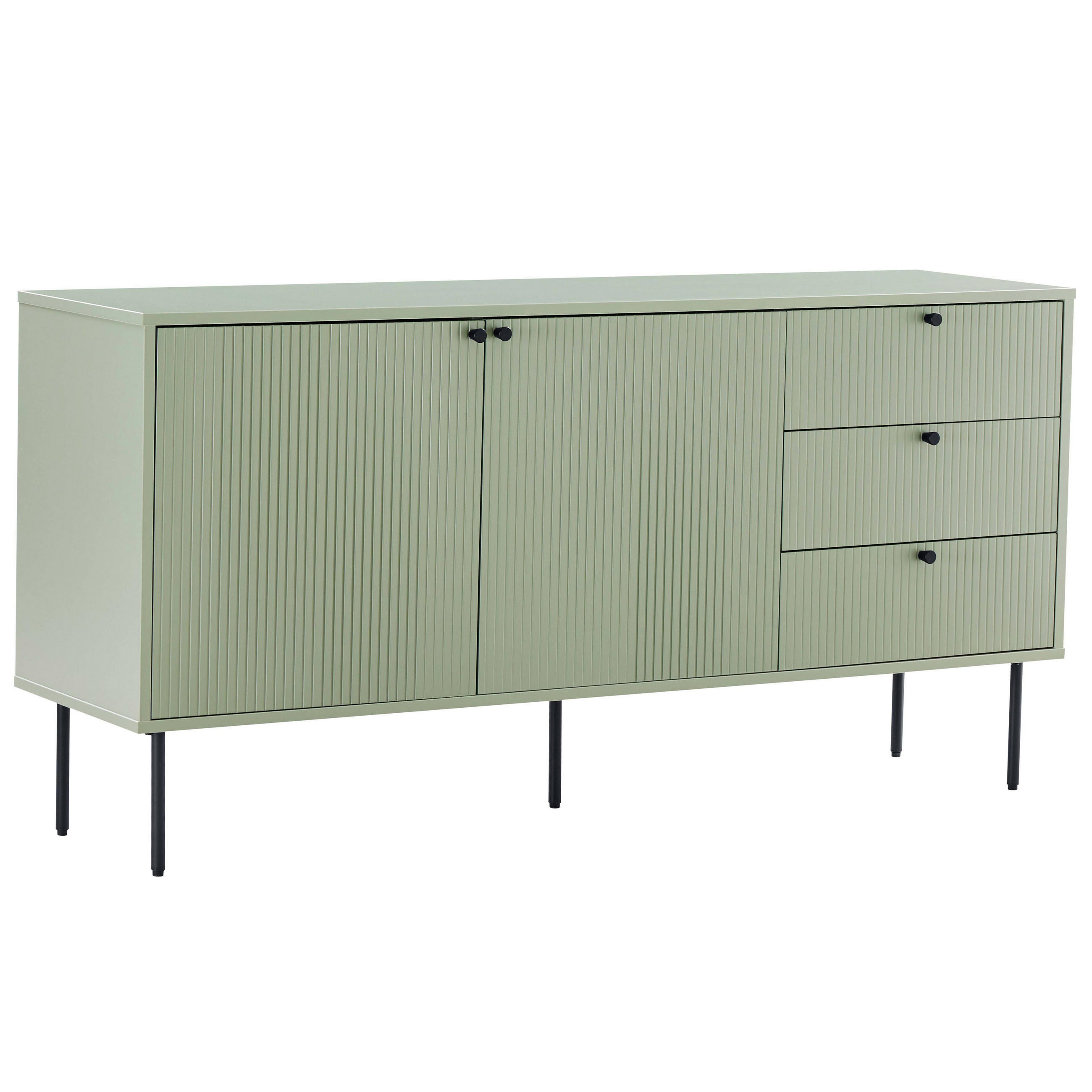 SIDEBOARD 150 cm, Salbeigrün - Grün, Holz (40/75/150cm) - Oviala