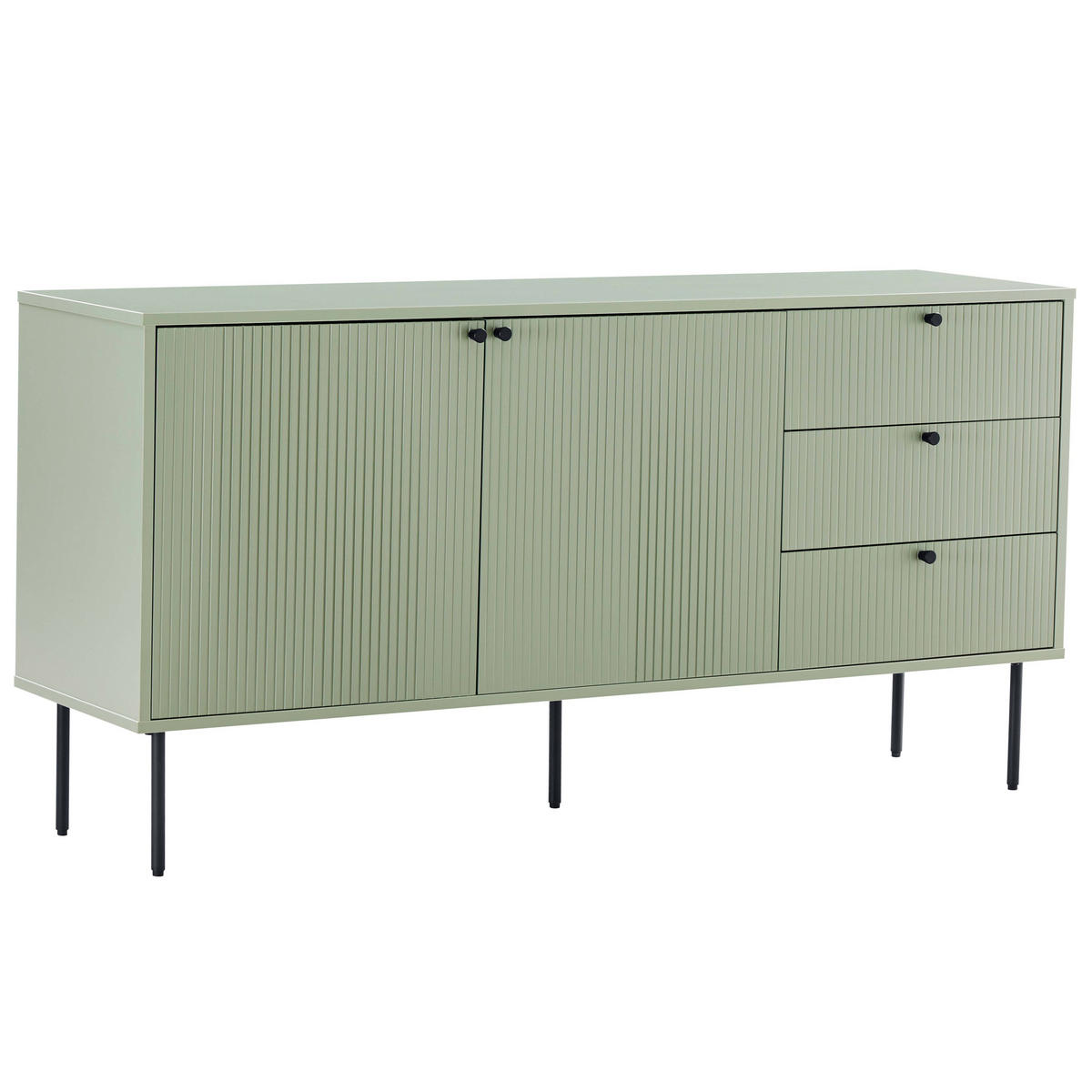 SIDEBOARD 150 cm, Salbeigrün - Grün, Holz (40/75/150cm) - Oviala
