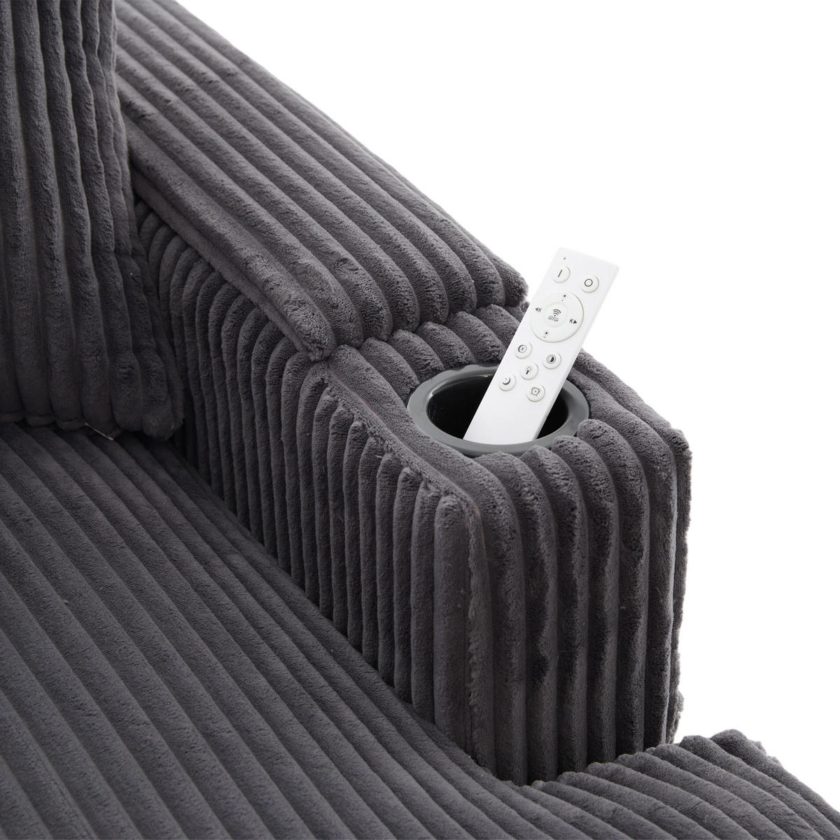 RELAXLIEGE XXL Polsterliege,Relaxsessel,Cord,Dunkelgrau - Grau, Textil (129/70/170cm) - LVHOM