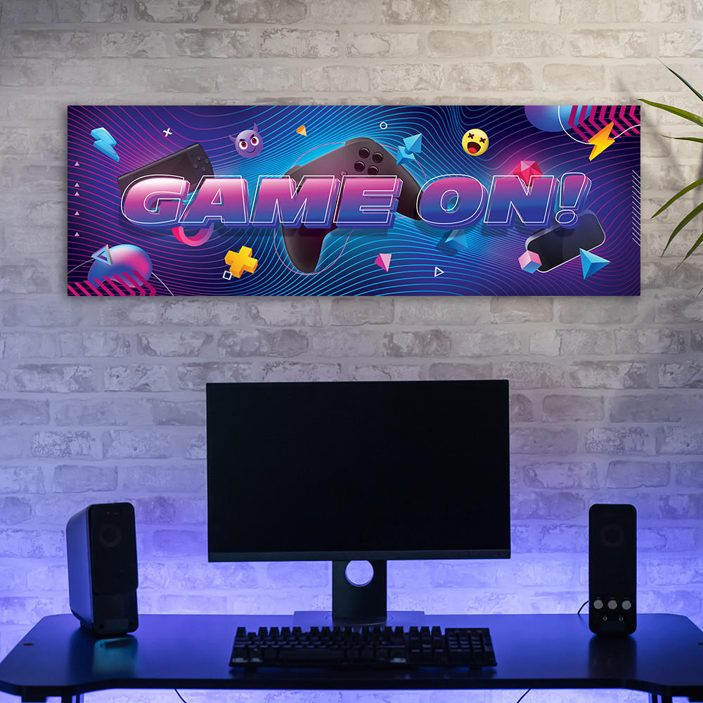 WANDBILD abstraktion für den spieler - Multicolor, Textil (90/30cm) - Feeby