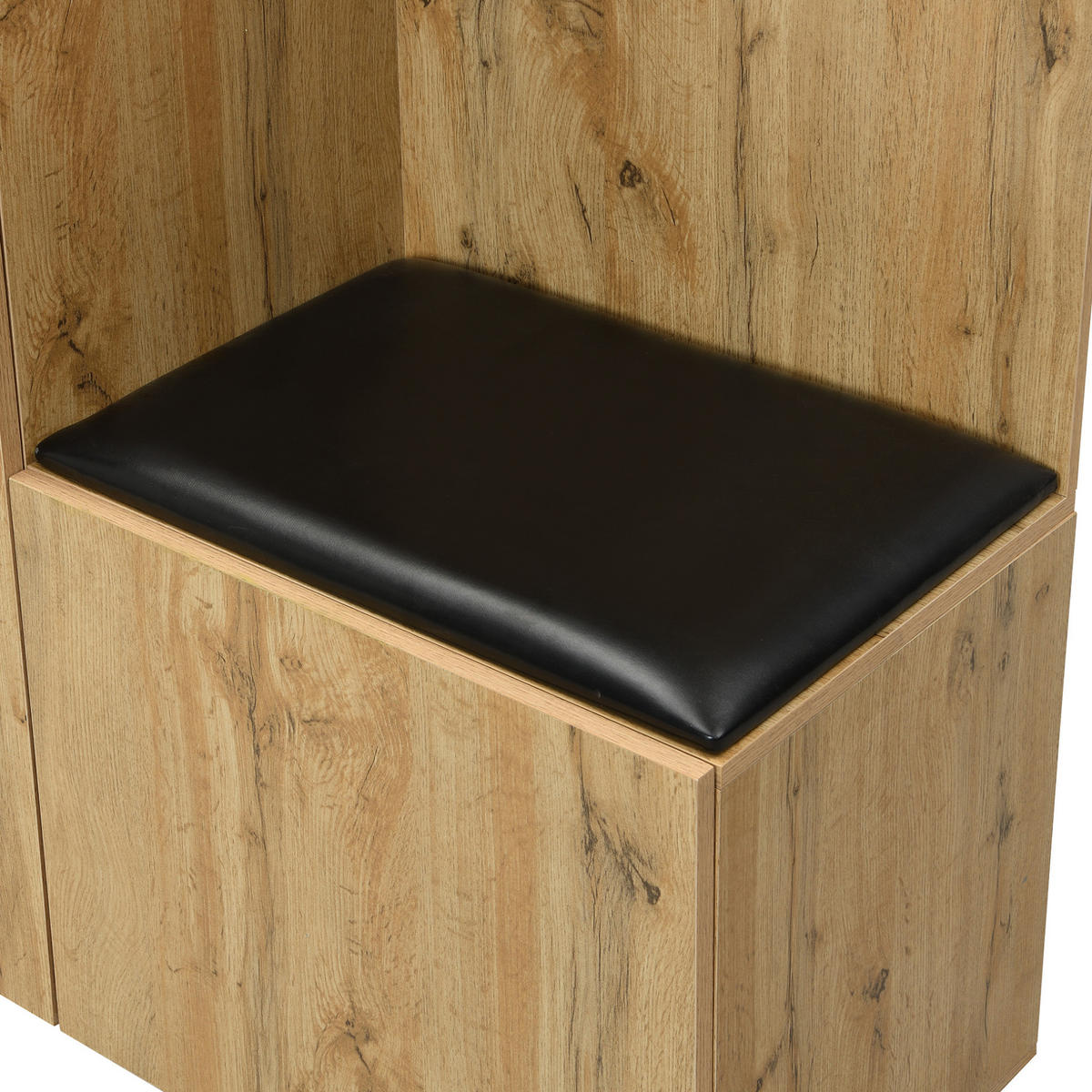 SCHUHSCHRANK aus MDF 98,5x38x191cm in Natur mit Spiegel - Naturfarben, Holzwerkstoff (98.5/191/38cm) - Modfu