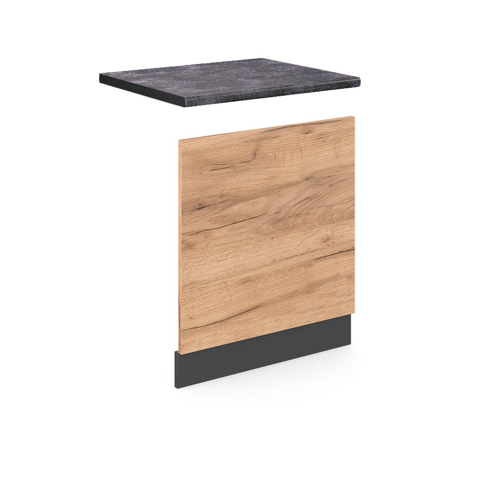 FRONTBLENDE R-Line Goldkraft Eiche 60 cm, AP Anthrazit - Anthrazit/Eiche Wotan, Holzwerkstoff (60/57.2/1.6cm) - Vicco