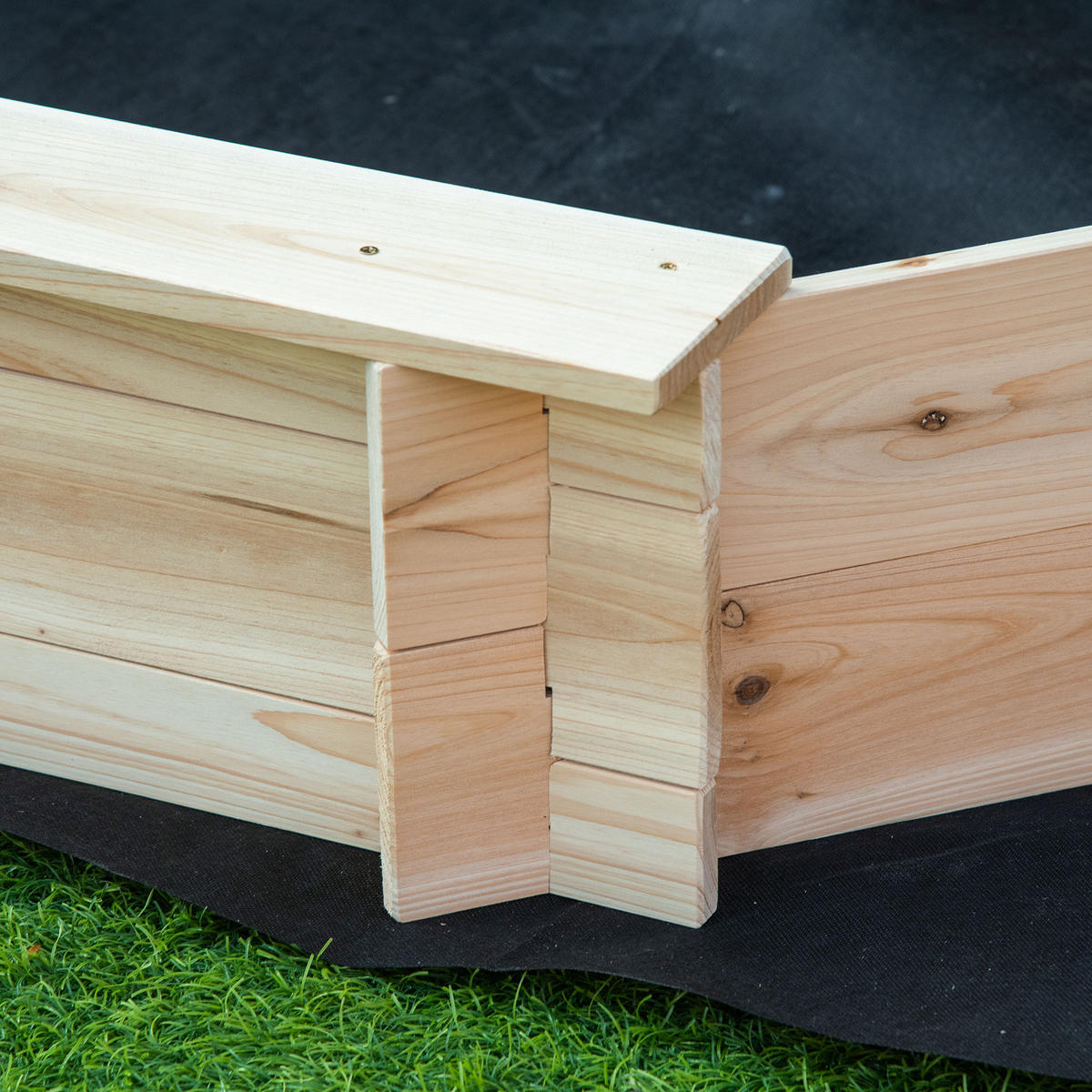 SANDKASTEN DE-18758 achteckig mit 4 Bänken & Abdeckung Naturholz - Naturfarben, Holzwerkstoff (139.5/139.5/21.5cm) - ComfortXL