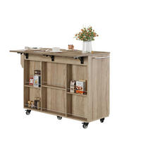 KÜCHENWAGEN mit klappbarer Arbeitsplatte 120 cm Natural - Naturfarben, Holz (67.5/92.8/136.5cm) - Beauniv