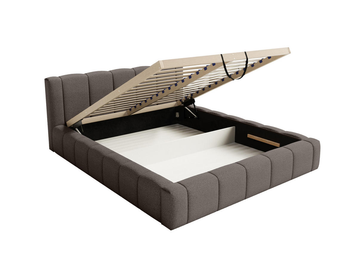 POLSTERBETT Nedi 160x200 cm, Braun - Braun, Textil (160/200cm) - Fedve