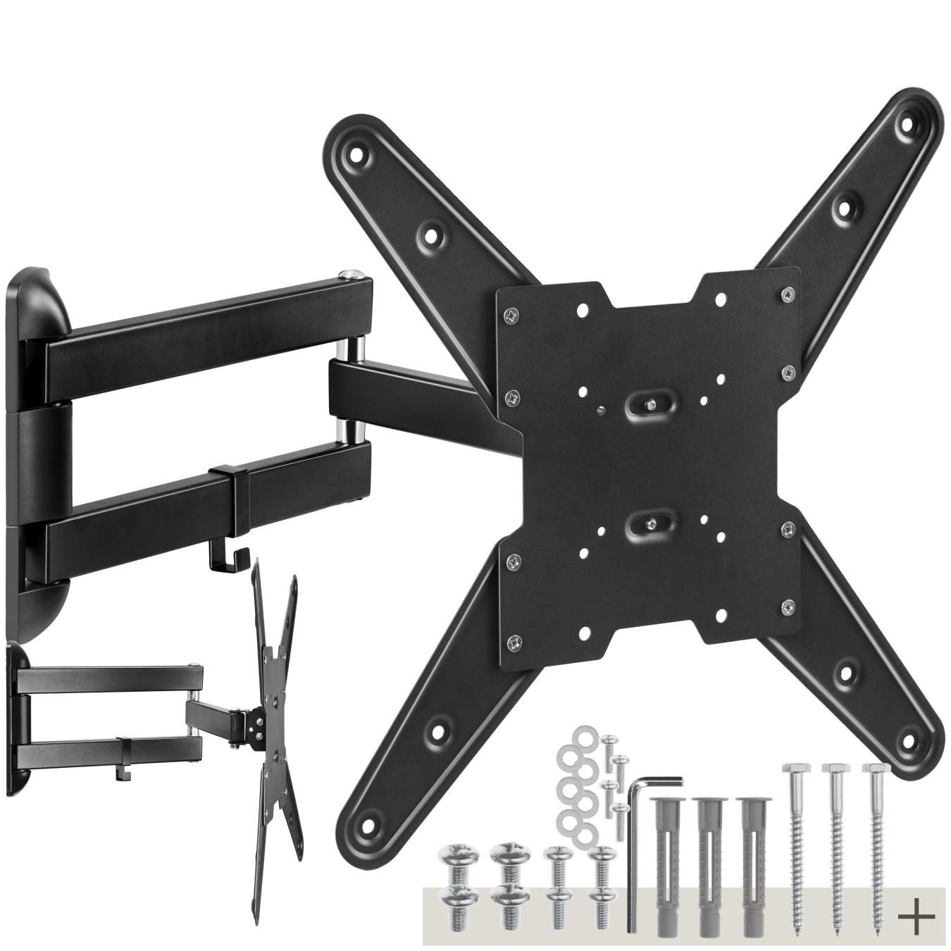 TV-WANDHALTERUNG, bis 100 kg,schwarz - Schwarz, Metall (41/41/61cm) - tectake