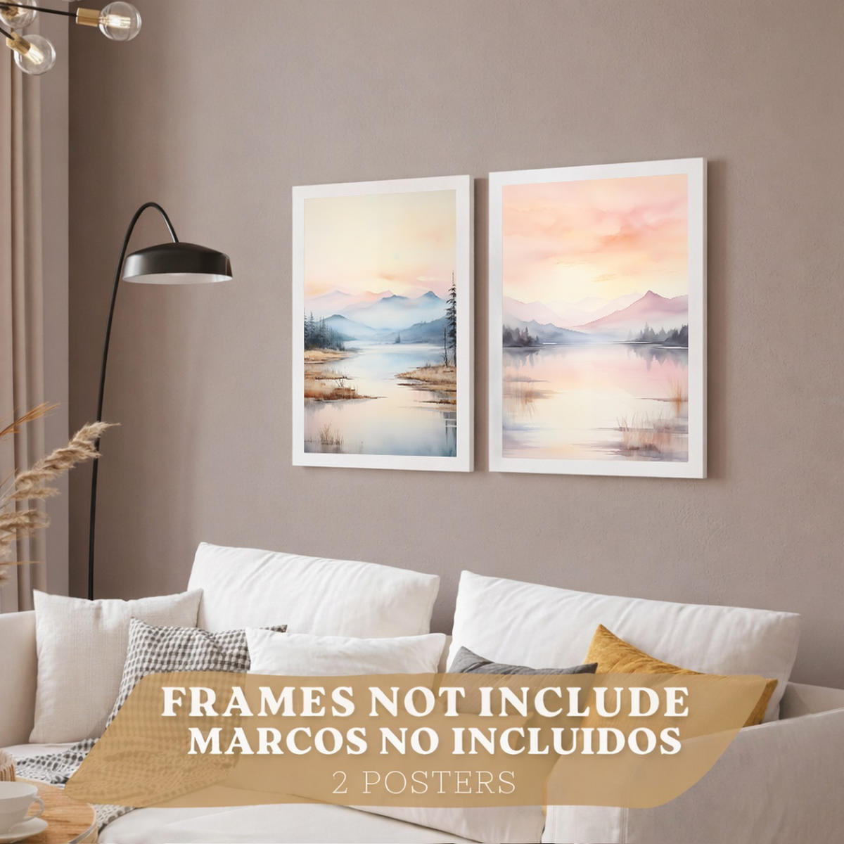 PLAKAT Sada 2 Východ slunce A4 bez rámu - čirá, papír (29.7/1/21cm) - Nacnic