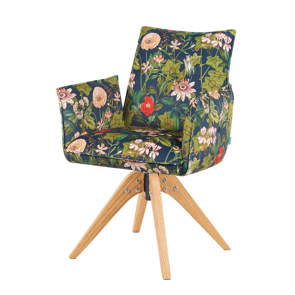 ARMLEHNSTUHL Mika-Emil - Honigeiche/Multicolor, Eichenholz/Holz (60/88/63cm) - DUBI Möbel