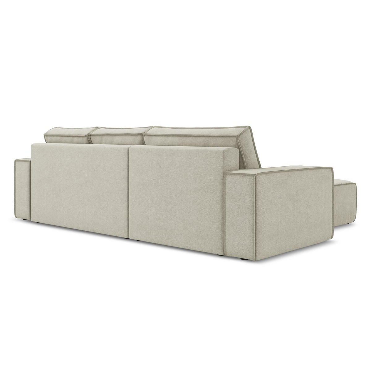 ECKSOFA mit Schlaffunktion Strukturstoff Stoff Beige - Beige/Creme, Kunststoff/Textil (185/290cm) - LaMiaSofa
