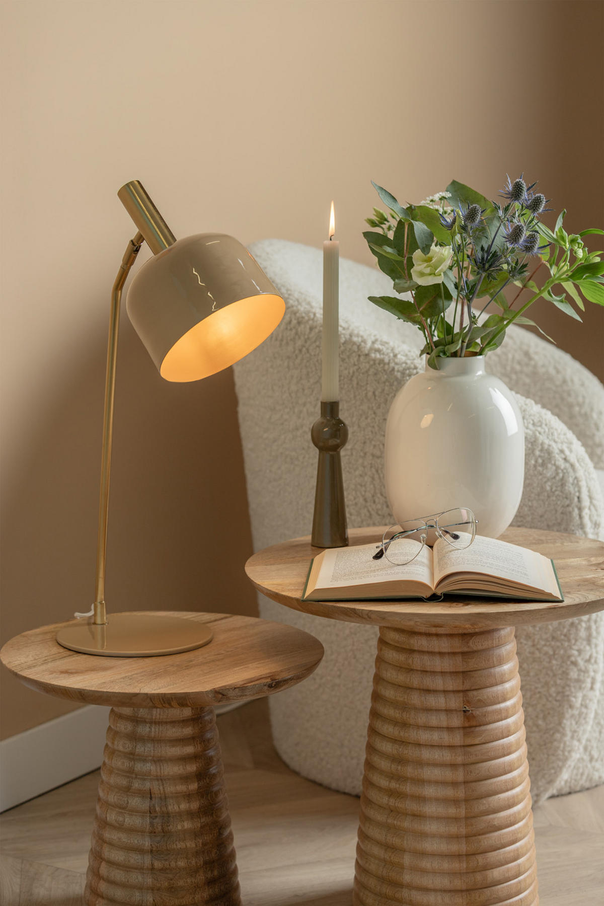 TISCHLAMPE Smart 23/19/56 cm - Braun, Metall (23/19/56cm) - Leitmotiv