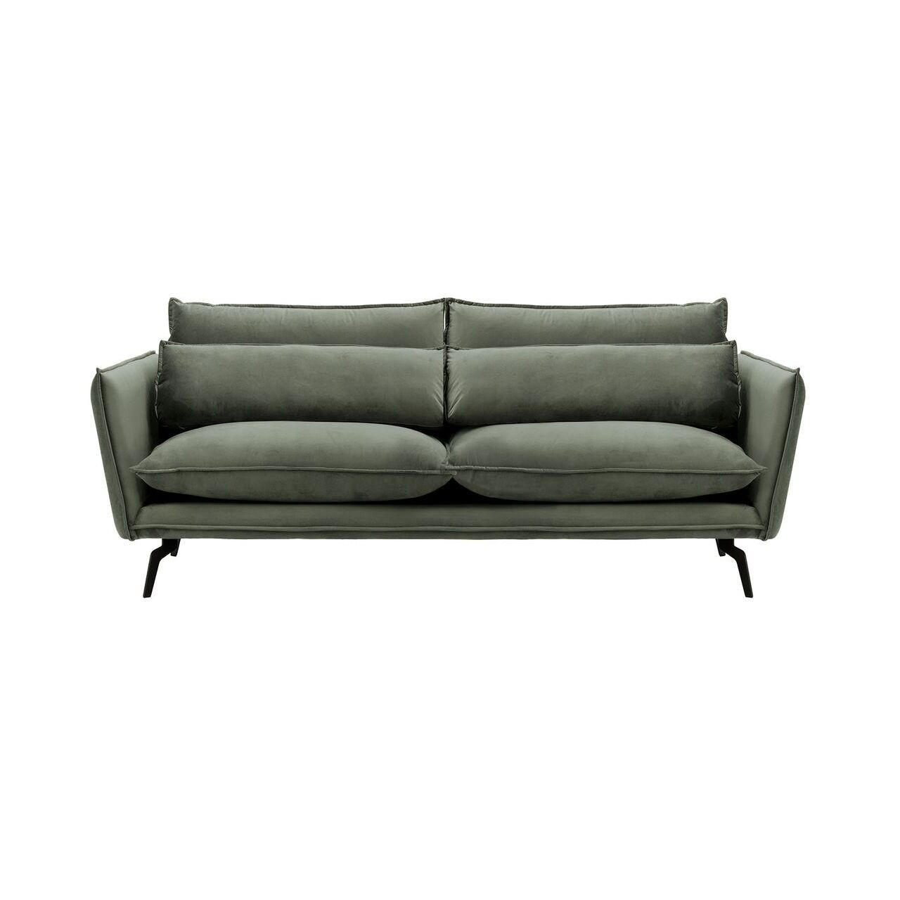 DREISITZER-SOFA Layla-Velluto 19 - Dunkelgrau, Holz/Textil (237/95/98cm)