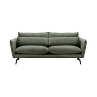 DREISITZER-SOFA Layla-Velluto 19 - Dunkelgrau, Holz/Textil (237/95/98cm)