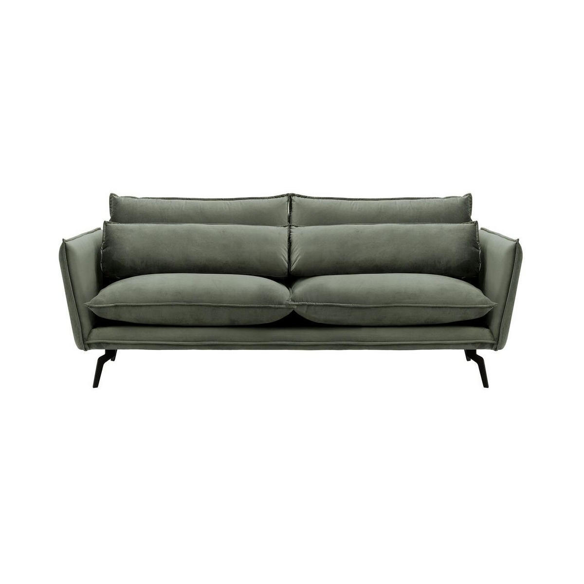 DREISITZER-SOFA Layla-Velluto 19 - Dunkelgrau, Holz/Textil (237/95/98cm)