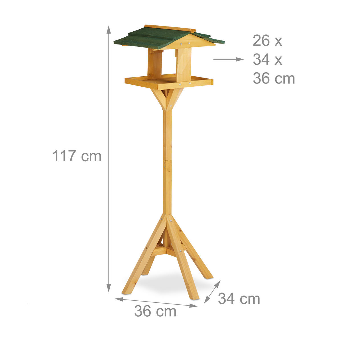VOGELHAUS - Hellbraun, Holz (34/117/36cm) - Relaxdays