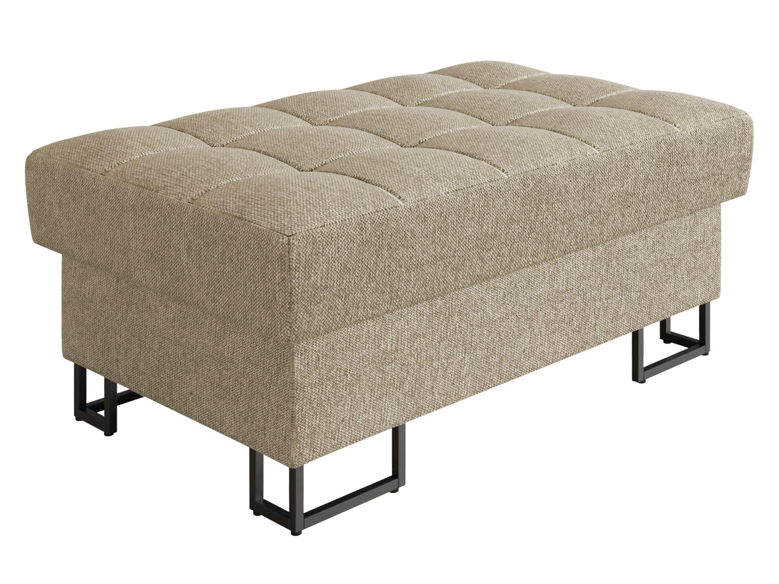 POLSTERHOCKER Laris - Schwarz/Naturfarben, Holz/Textil (106/44/67cm) - MIRJAN24