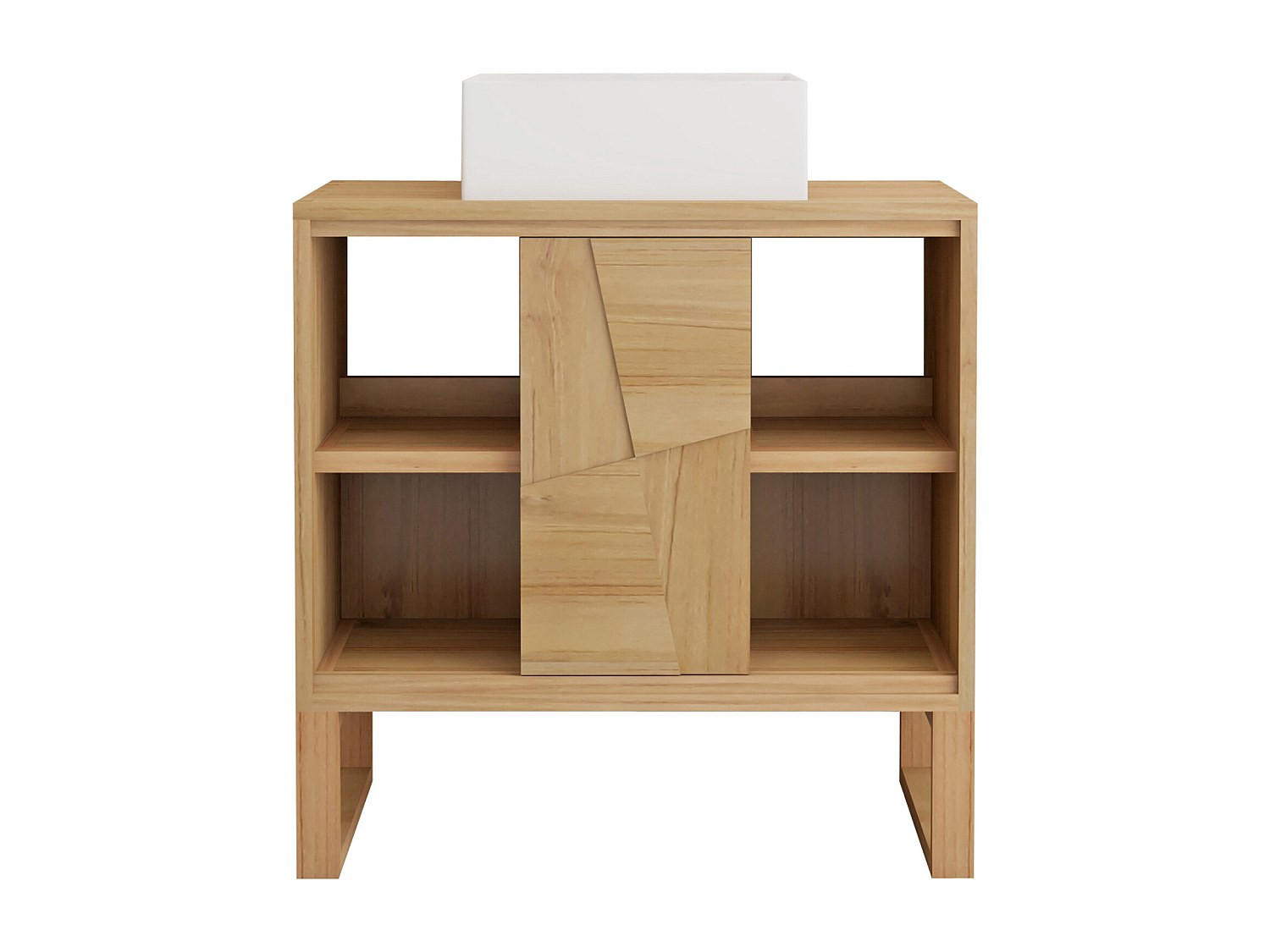 EINZELWASCHTISCH - 80 cm x 50 cm - holz - naturfarben hell Mataram - Weiß, Holz (80/80/50cm) - Vente-Unique