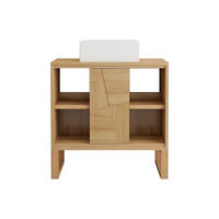 EINZELWASCHTISCH - 80 cm x 50 cm - holz - naturfarben hell Mataram - Weiß, Holz (80/80/50cm) - Vente-Unique