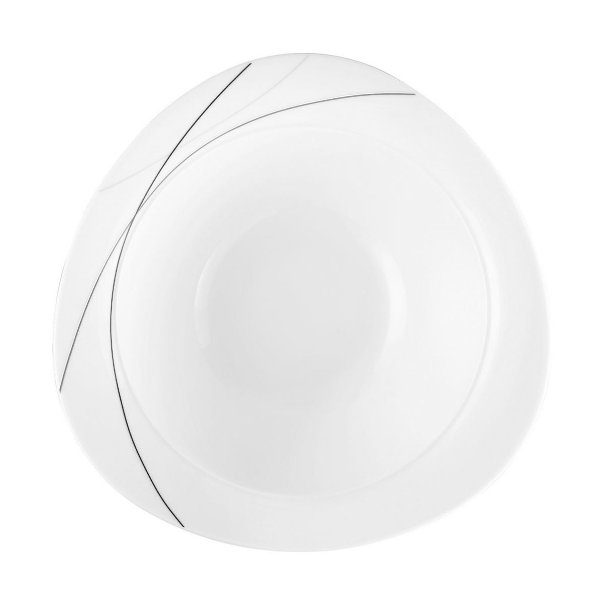 SCHÜSSEL Trio Highline weiß-grau ø 28 cm - Weiß/Grau, Keramik (27.9cm) - Seltmann Weiden